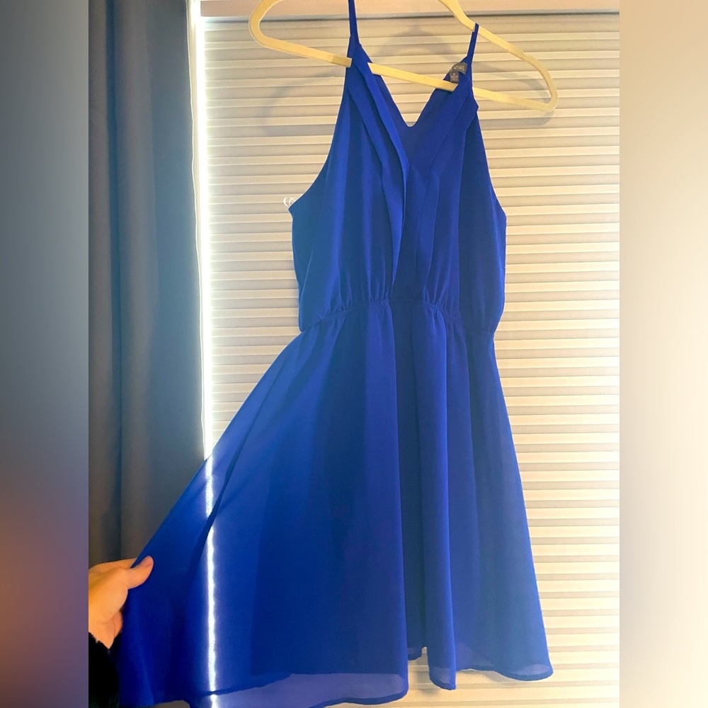 Royal blue dress w/ beautiful front design